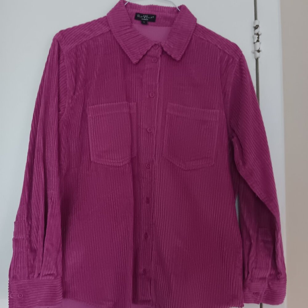 Women's long sleeve corduroy button-up